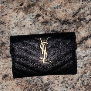 Saint Laurent Monogram Envelope Wallet Black small
